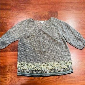Liz Claiborne Boho Peasant Top- XL